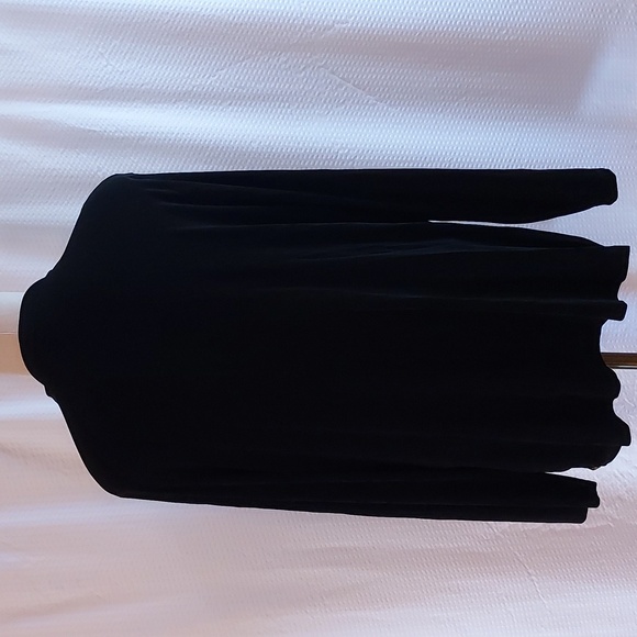 N.Y.P.L. Collection Women's Open Cardigan Slinky Black Brown Travel Sixe 1X - Picture 4 of 9